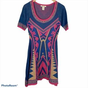 FLYING TOMATO Colorful Knit Mini Sweater Dress Med